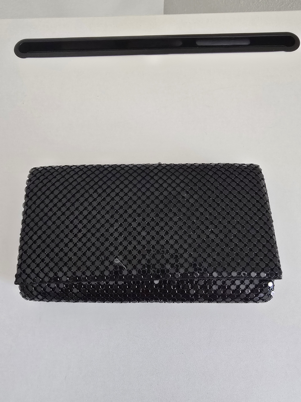 Gunne Sax Black Sequin Mini Evening Clutch